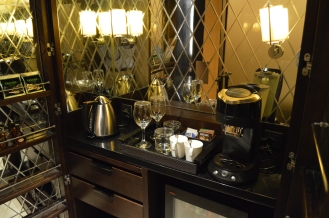 Very opulent mini-bar with the usual selection as well as an espresso machine